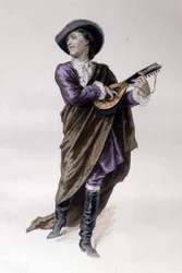 Greven af Almaviva, figur fra Barberen i Sevilla af Beaumarchais (1732-1799), skabt i 1773. Illustration af Émile Bayard.