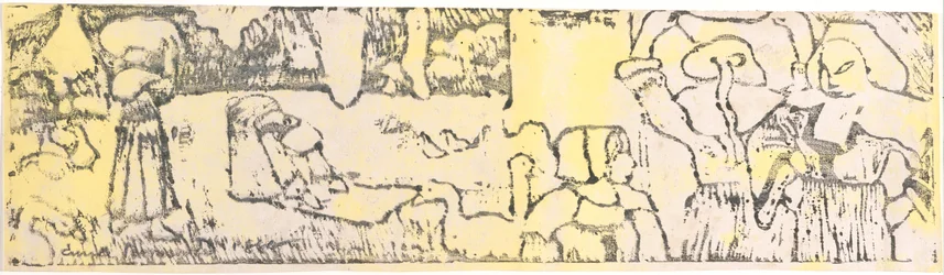 La Lessive (Tøjvasket) (zinkograf med håndfarvning)