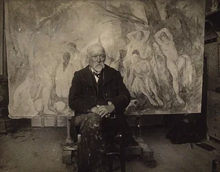 Paul Cézanne i sit atelier i Les Lauves, 1904.