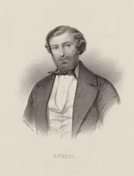 Portræt af komponisten Giuseppe Verdi 1813-1901, ca 1860.