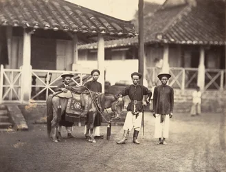 Velhavende Annamite rider på en hest, Cochinchina, 1866.