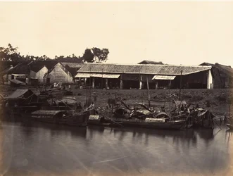 Udsigt over den kinesiske by Cholen-ark nr. 2, Saigon, Cochinchina, 1866.