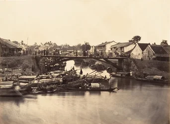 Udsigt over den kinesiske by Cholen-ark nr. 2, Saigon, Cochinchina, 1866.