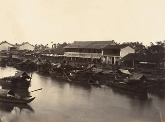 Udsigt over den kinesiske by Cholen-ark nr. 3, Saigon, Cochinchina, 1866.