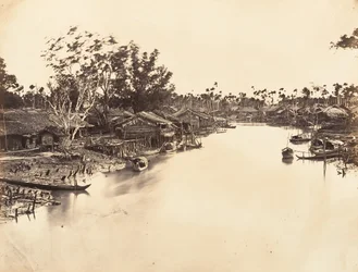 Udsigt over den kinesiske by Cholen-ark nr. 6, Saigon, Cochin Kina, 1866.