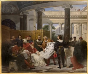 Pave Julius II beordrer Vatikanets og Sankt Peters arbejde i Bramante, Michael Angel og Raphael