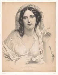 Tilsløret ung kvinde med en cigaret i hånden La reine du sérail (titel på objekt) Studier af udvalgte kunstnere (serietitel) Etudes choisies (serietitel på objekt)