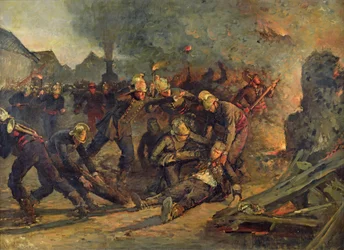 Død af oberstløjtnant Froidevaux (1850-87) fra Paris Brandvæsen, 1887