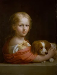 En pige med en hund