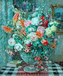 Blomster i en vase, ca. 1931 (olie på bord)