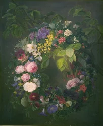 En krans af blomster