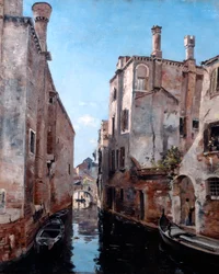 Omgivelserne af kirken San Sebastian, Venedig, 1892.