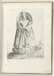 Flandern (titel på objekt) En kvinde fra Vlaanderen, klædt på i henhold til mode fra ca. 1550 The Attitudes of different Nations of Our Age (serietitel)