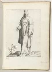Spanien (titel på objekt) Kvinde i spanske tøj. ca. 1550 The Attitudes of different Nations of Our Age (serietitel)