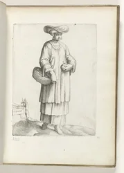 Spanien (titel på objekt) Vrouw met mand i spanske tøj. ca. 1550 The Attitudes of different Nations of Our Age (serietitel)
