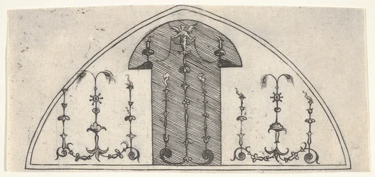 Lancetformet panel af grotesk dekoration, 1541.