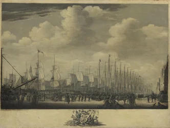 Mønstring af flåden i havnen i Vlissingen, 1804