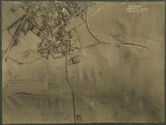 Luftfoto med skyttegrave fra WWI, 1917