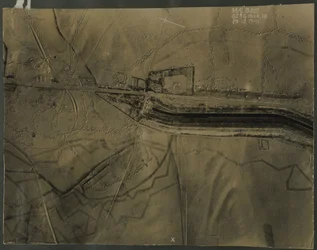 Luftfoto med skyttegrave fra WWI, 1917