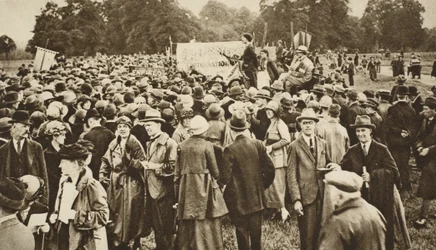 Anti-krigsmøde i Hyde Park (sepia foto)