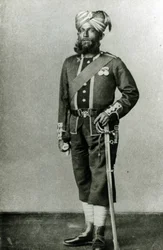 Bengalsk infanterist, ca. 1900 (s/h-billede)