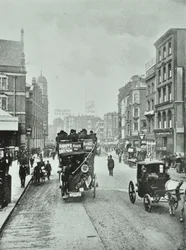 Bishopsgate: nord fra Liverpool Street, London, 1890