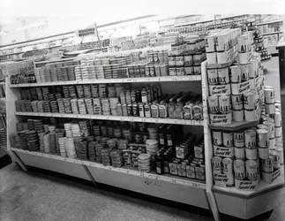 Husholdningsartikler gang, Woolworths butik, 1956
