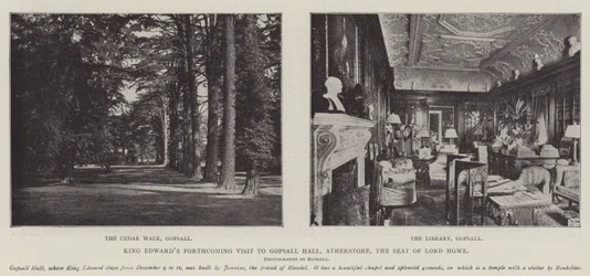 King Edwards kommende besøg i Gopsall Hall, Atherstone, sæde for Lord Howe