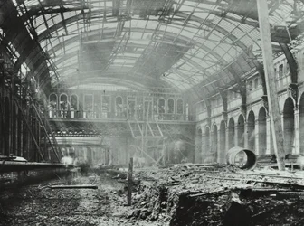 Kings Cross Station: byggearbejde i gang, 1862
