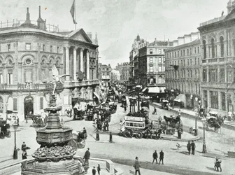 London Pavilion, Piccadilly Circus, Westminster LB: kigger mod øst, 1896