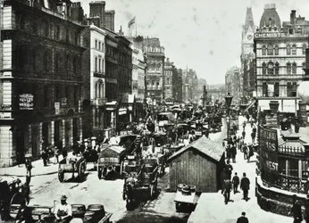 New Bridge Street, med udsigt til Ludgate Circus, City of London, 1890