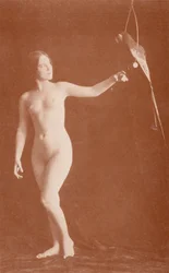 Nudistkunst: Overtalelse (s/h-foto)