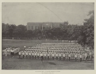 Den egyptiske hær, en infanteribataljon på parade