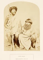 Toda Men, Neelgerry Hills, fra The People of India, af J. Forbes Watson, udgivet 1868 (albummet tryk)