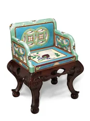En Minton majolica æstetisk turkis og havskum-grøn jordlænestol, ca. 1865