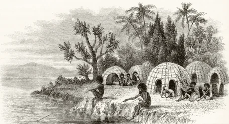 A Native Encampment i Queensland, ca. 1880, fra 