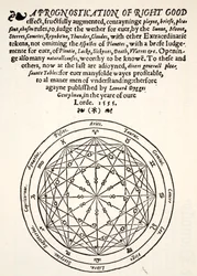 A Prognostication of Right Good, af Leonard Dygges, trykt af Thomas Gemini, Blacke Friars, London, 1555