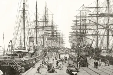 A Railway Pier i Melbourne, fra 