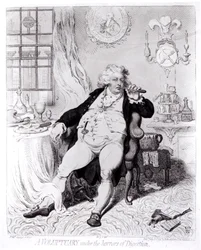 A Voluptuary under the Horrors of Digestion, udgivet i 1792