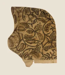 En fin kyse med sort broderi, 1620-40