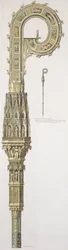 En geometrisk forhøjning af crozier af William of Wykeham (ca. 1320-1404) udgivet 1785