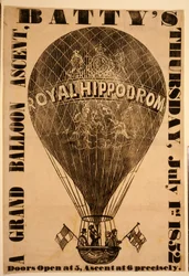 En storslået ballonopstigning, Battys, torsdag den 1. juli 1852