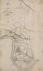 Et kort over Fulham, London, 1813