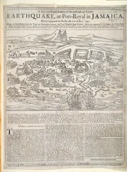 Et sandt og perfekt forhold til det mest triste og forfærdelige jordskælv ved Port-Royal i Jamaica
