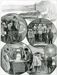 Et besøg i Kanaltunnelen, illustration fra The Graphic 4. marts, 1882