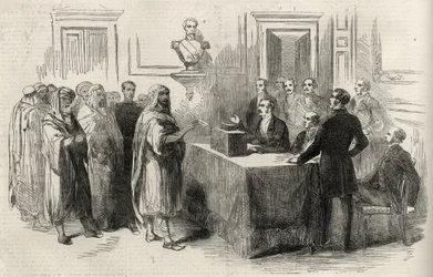 Abd-El-Kader Stemmer på det franske imperium - Illustration til The Illustrated London News, 4. december 1852.