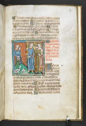 Tilføj MS 47680, f.65r Aristoteles, der peger på fugle bragt til kongen, fra Secretum Secretorum, c.1326-27 (vellum)