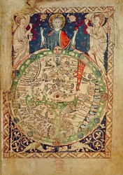 Yderligere Ms 28681, f.9: Verdenskort (vellum)