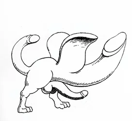 Amulet med en tredobbelt fallus