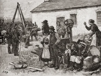 En irsk familie bliver smidt ud af deres hjem på grund af manglende betaling af husleje, Irland